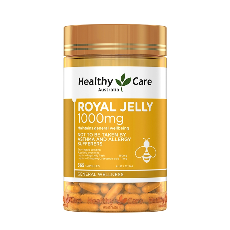 Healthy Care | 澳洲Healthy Care天然蜂王浆胶囊1000mg 蜂皇浆 365粒*2商品图片,额外8折, 包邮包税, 额外八折