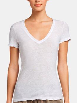 James Perse | James Perse Sheer Slub Casual V-Neck商品图片,