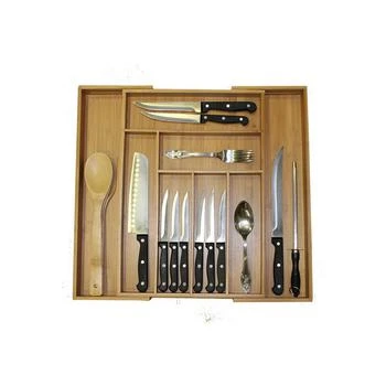 5-Piece Bamboo Expandable Drawer Utensil Organizer Set