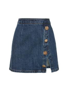 商品Self Portrait | Denim Mini Skirt W/ Buttons,商家LUISAVIAROMA,价格¥2052图片