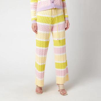 商品Olivia Rubin Women's Isobel Cable Knit Wide Leg Trousers - Angel Cake Stripe图片