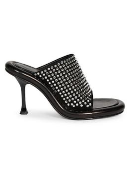 JW Anderson | Bumper Crystal-Embellished Leather Mules商品图片,