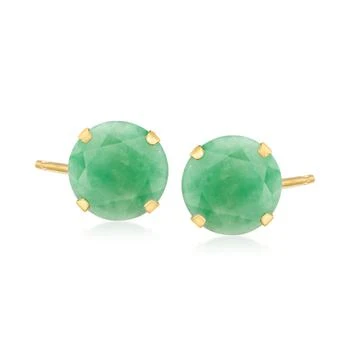 Ross-Simons | Ross-Simons 8mm Jade Martini Stud Earrings in 14kt Yellow Gold,商家Premium Outlets,价格¥1179