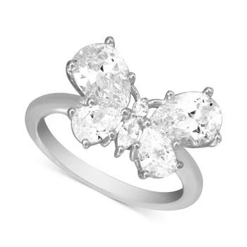 Essentials | Cubic Zirconia Butterfly Statement Ring in Silver-Plate 2.5折