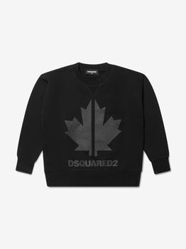 推荐Dsquared2 Black Kids Slouch Fit Logo Printed Sweatshirt商品