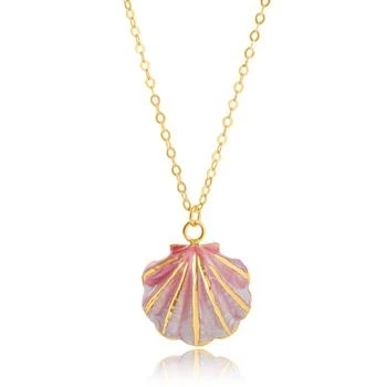 MAX + STONE | 14K Yellow Gold Pink Enamel Sea Shell Pendant Necklace,商家Premium Outlets,价格¥1764