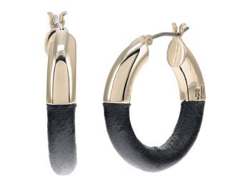 Ralph Lauren | 25 mm Leather Tube Hoop Earrings商品图片,独家减免邮费