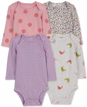 Carter's | Baby Girls 4-Pk. Printed Cotton Bodysuits,商家Macy's,价格¥129