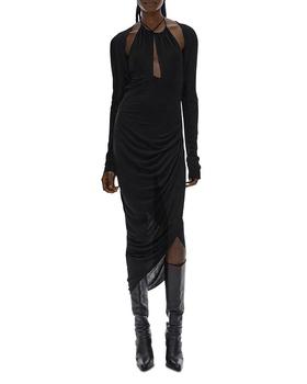 Helmut Lang | Long Sleeve Halter Neck Midi Dress商品图片,