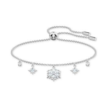 施华洛世奇雪花, Swarovski | Silver-Tone Crystal Snowflake Slider Bracelet商品图片 