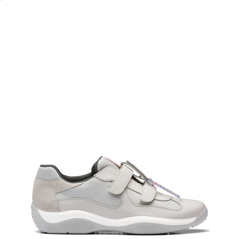 Prada | PRADA/普拉达 22年春夏新款 America’s Cup Original系列 男士水晶色皮革和Bike织物材质系带运动鞋PS0906_5RU_F0002商品图片,7.9折, 包邮包税
