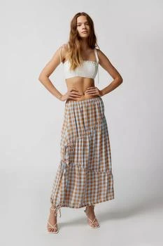 Urban Outfitters | UO Ralph Cinched Gingham Midi Skirt 5折