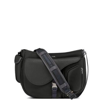 秋装天梭, Dior | 【预售3-7天】DIOR/迪奥 2021秋冬SADDLE系列 SACAI联名男士黑色科技面料和粒面小牛皮单肩斜挎马鞍包1ADHO029USH_H15E商品图片 7.9折, 包邮包税