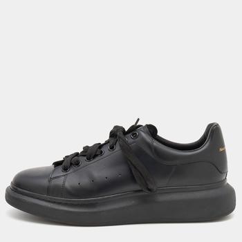 推荐Alexander McQueen Black Leather Oversized Low Top Sneakers Size 45.5商品