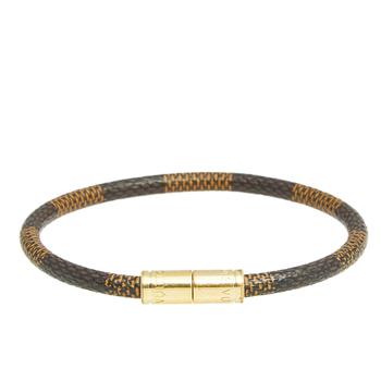 lv手链, [二手商品] Louis Vuitton | Louis Vuitton Keep It Brown Damier Ebene Canvas Bracelet商品图片 7.3折, 满$800减$80, 满减