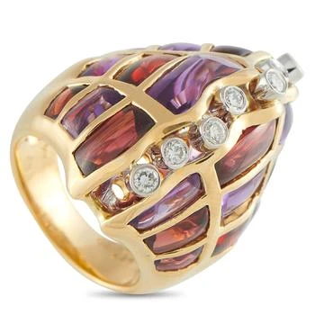 [二手商品] Luca Carati | 18K Yellow Gold 0.25 ct Diamond Multi Gem Statement Ring LC04-100925,商家Premium Outlets,价格¥31256