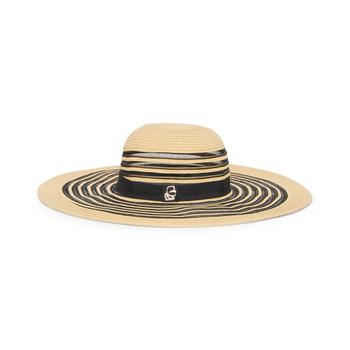 Karl Lagerfeld Paris | Women's Wide Brim Mesh Straw Sun Hat商品图片,