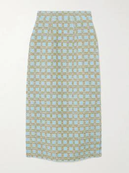 Emilia Wickstead | Ariceli 格纹圈圈呢中长半身裙,商家NET-A-PORTER,价格¥7932