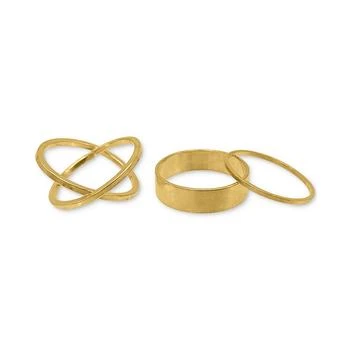 ADORNIA | 14k Gold-Plated 3-Pc. Set Stackable Rings 独家减免邮费