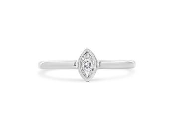 商品.925 Sterling Silver 1/20 Carat Diamond Teardrop Pear-Shaped Miracle Set Petite Fashion Promise Ring图片