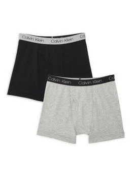Calvin Klein | Boy's 2-Piece Logo Stretch-Cotton Boxer Briefs,商家Saks OFF 5TH,价格¥97