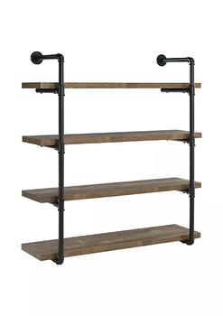商品Duna Range | Wall Shelf with 4 Tier Shelves and Pipe Design Frame, Brown,商家Belk,价格¥1759图片