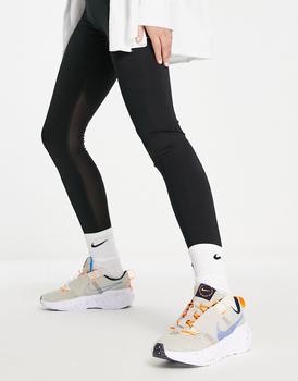 推荐Nike Crater Impact trainers in cream and blue商品