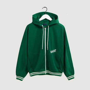 Gant是什么牌子, Gant | Racquet Club zipped hoodie in recycled cotton and polyester Lavish green Gant商品图片 