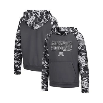 Colosseum | Big Boys Charcoal Minnesota Golden Gophers OHT Military-Inspired Appreciation Digital Camo Raglan Pullover Hoodie,商家Macy's,价格¥406
