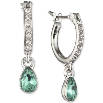 Givenchy | Silver-Tone Pavé Crystal Drop Hoop Earrings商品图片,