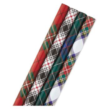 商品Hallmark | Christmas Wrapping Paper with Cut Lines, Plaid,商家Walgreens,价格¥60图片