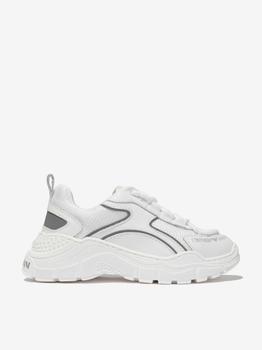 推荐Emporio Armani White Boys Leather And Mesh Reflective Trainers商品