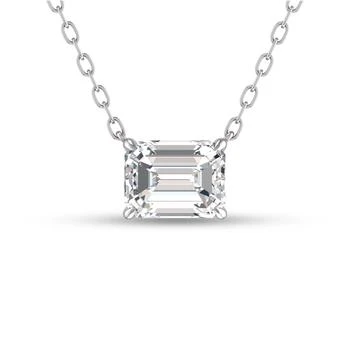 SSELECTS | Lab Grown 1 Carat Floating Emerald Diamond Solitaire Pendant In 14k White Gold,商家Premium Outlets,价格¥13313