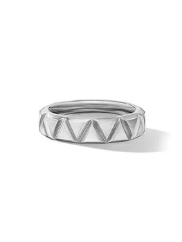 David Yurman | Faceted Triangle Band Ring in Sterling Silver, 6MM,商家Saks Fifth Avenue,价格¥2963