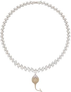 商品Ottolinger | Silver & Taupe Crystal Dip Necklace,商家SSENSE,价格¥993图片
