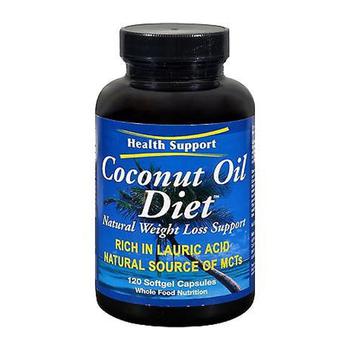 商品Health Support Gluten Free Coconut Oil Diet Natural Weight Loss Support Softgels, 120 Ea图片