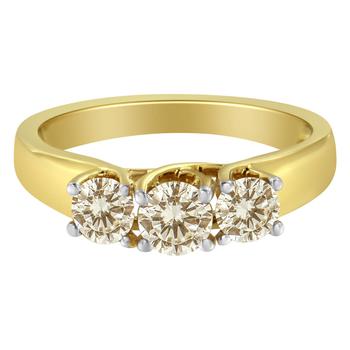 商品Haus of Brilliance | 10K Yellow Gold 1ct TDW Diamond 3-Stone Ring(J-K,商家Jomashop,价格¥9955图片