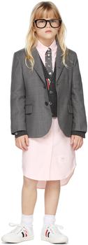 thom browne衬衫, Thom Browne | 粉色 Trompe L'Oeil Tie 儿童衬衫连衣裙商品图片 