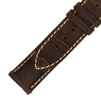 Hadley Roma | 24 MM Matte Dark Brown Alligator Leather Strap,商家Jomashop,价格¥370