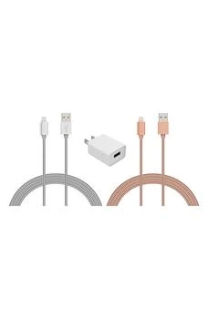 The Posh Tech | Lightning USB Charge Cord & Adaptor Cube 3-Piece Set - Silver/Rose Gold,商家Nordstrom Rack,价格¥298