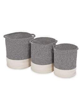 Honey Can Do | Two-Tone Cotton Rope 3-Piece Basket Set,商家Saks Fifth Avenue,价格¥597