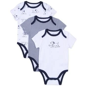 Little Me | Baby Boys Puppy Toile Bodysuits, Pack of 3 独家减免邮费
