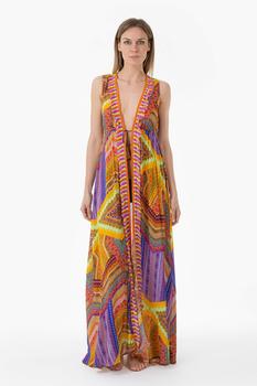 商品MISS BIKINI | Miss Bikini Long Dressing Gown Dress With Multicoloured Fringe,商家Italist,价格¥1312图片