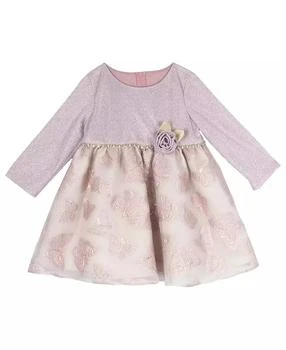 Rare Editions | Baby Girl Lurex And Organza Social Dress,商家Macy's,价格¥264