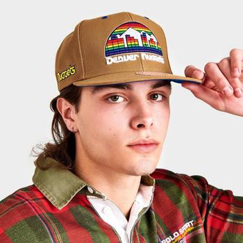 Mitchell and Ness | Mitchell & Ness Denver Nuggets NBA Wheat Hardwood Classics Snapback Hat商品图片,