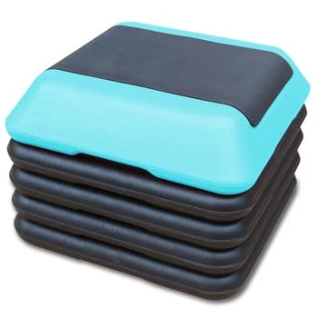 Streamdale Furniture | Streamdale Height-Adjustable Step Aerobics Platform Fitness Equipment Stepper Trainer Exercise Step Platform with 4 Riser Green,商家Premium Outlets,价格¥660