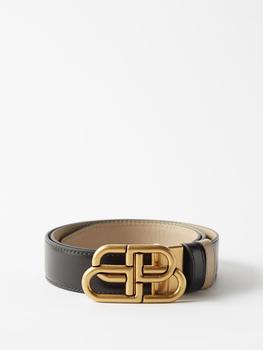 巴黎世家皮带真假, Balenciaga | BB-logo reversible leather belt商品图片 
