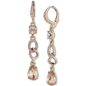 Givenchy | Gold-Tone Interlocking Circle & Pear-Shape Crystal Linear Drop Earrings商品图片,