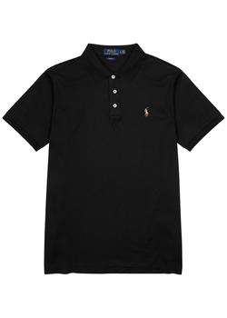 推荐Black slim Pima-cotton polo shirt商品