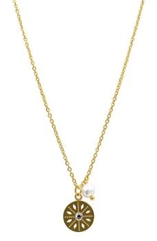 ADORNIA | Water Resistant Flower Dial Pendant & 3mm Imitation Pearl Charm Necklace,商家Nordstrom Rack,价格¥180